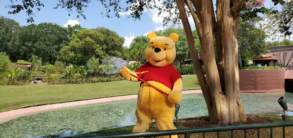 Winnie The Pooh Bear Greets Guests At Epcot!