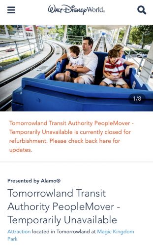 Tomorrowland Transit Authority PeopleMover Now Under Refurbishment