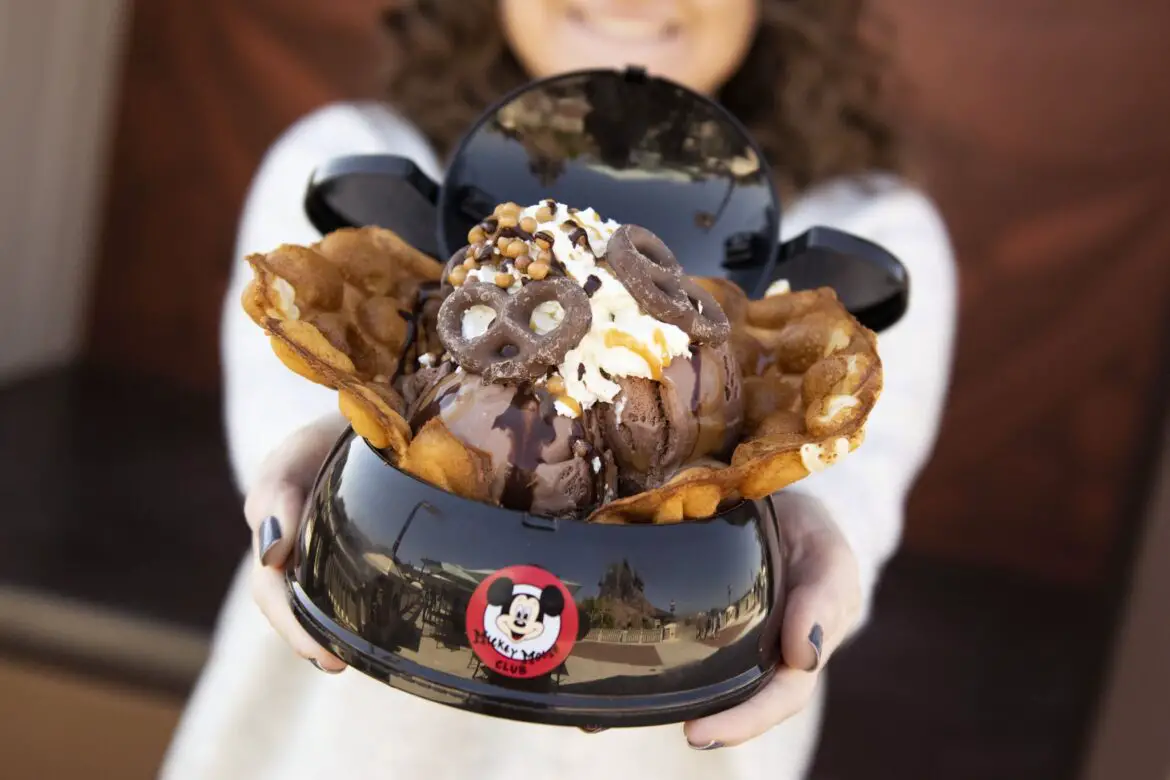 You Can Get A Salted Caramel Or Strawberry Bubble Waffle In A Mickey Mouse Hat Bowl!