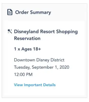 Disneyland Resort Shopping Reservations Now Available