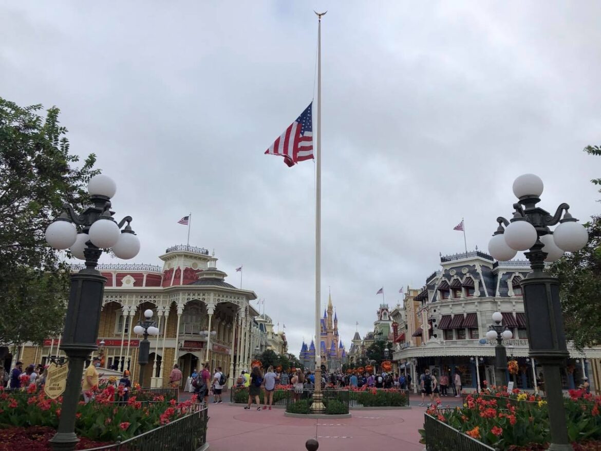 Flags flown at half staff at Disney World for the Death of Ruth Bader Ginsburg