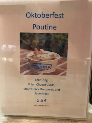 Octoberfest Poutine returns to Daily Poutine in Disney Springs