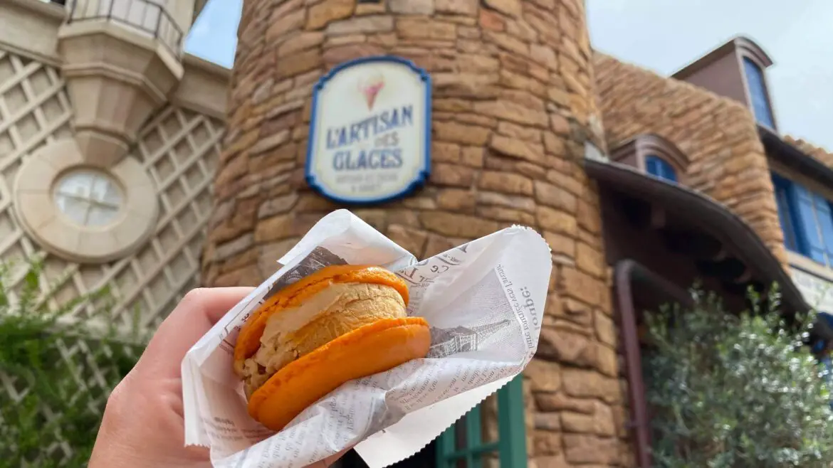 The Pumpkin Spice Ice Cream Macaron is Back at Epcot