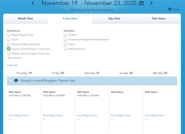 Disney World Releases park hours for mid November