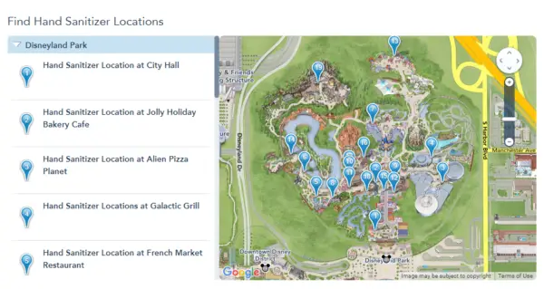 Hand Washing & Sanitizer Locations at the Disneyland Parks, Resorts and Downtown Disney