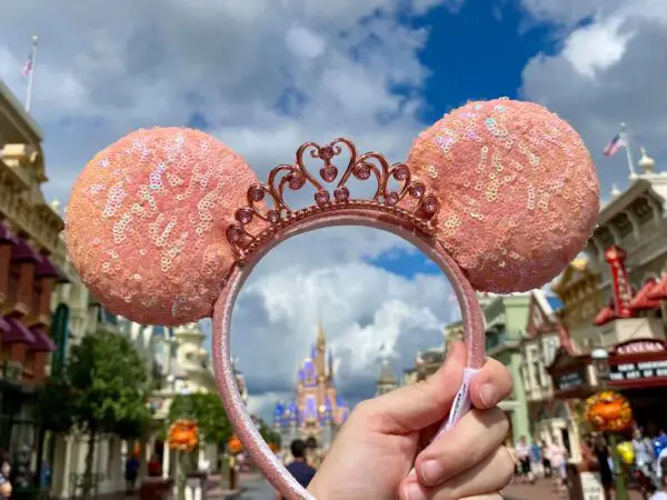 Peach Princess Minnie Ears