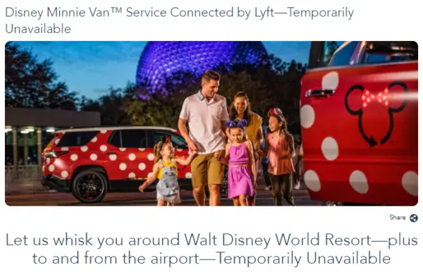 Disney World's Minnie Van Service Cast Members Laid off, future of service uncertain