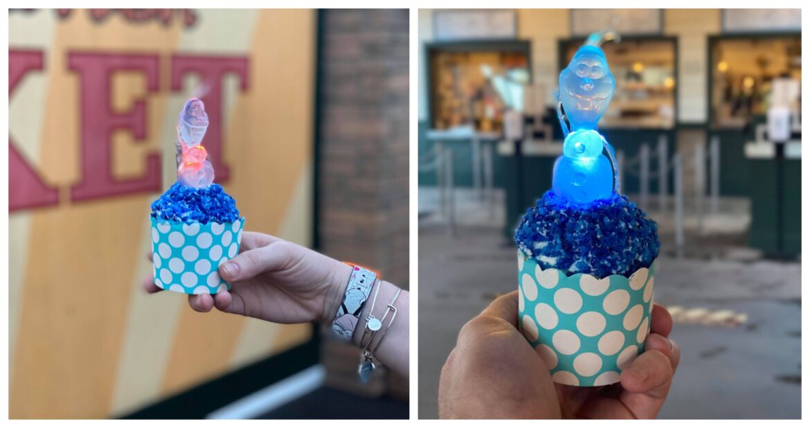 Get this adorable Olaf’s Snow Flurry Cupcake at Disney’s Hollywood Studios!