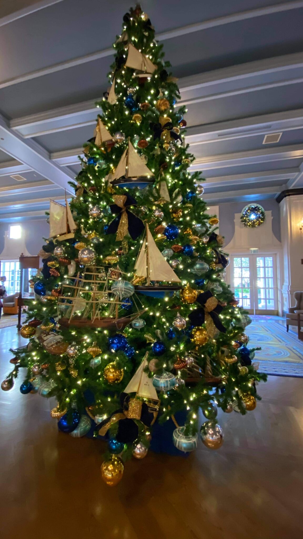 Christmas Decor Sails into Disney's Yacht Club Resort Chip and Company