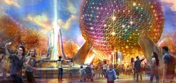 Epcot's Spaceship Earth Fountain will have new lighting to Welcome Guests to the park