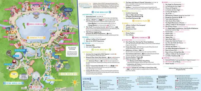 Epcot's 2020 Festival of the Holidays Park Map