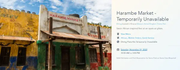 Harambe Market in Disney’s Animal Kingdom will reopen this weekend