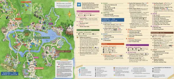 Two attractions have been removed from new Animal Kingdom Park Maps