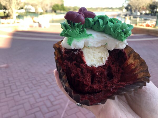 This Red Velvet Wreath Cupcake is the Perfect Disney Treat for the Holidays