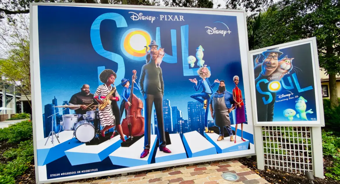 New Soul Backdrop available for photos at Disney Springs
