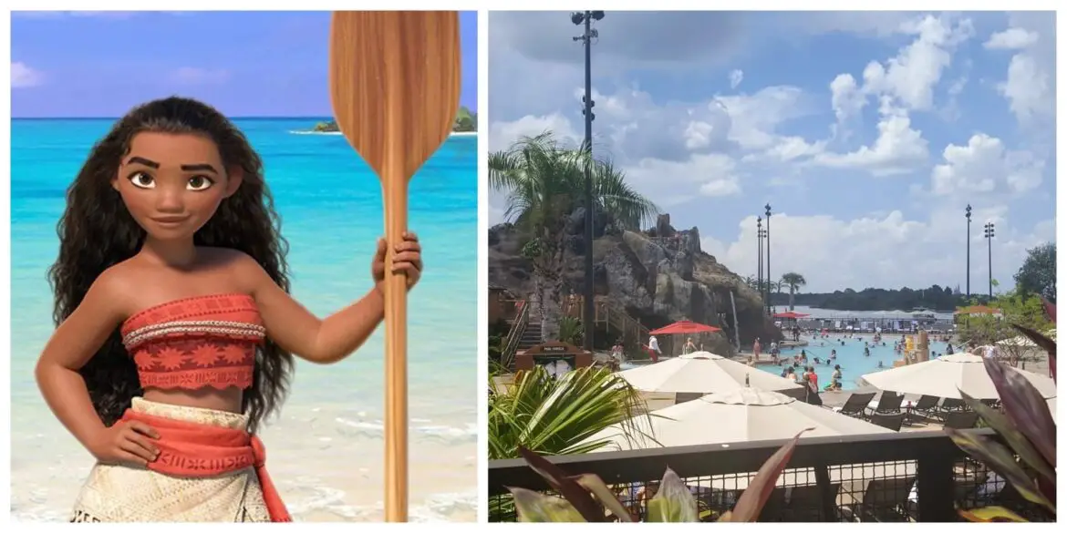 Moana Themed Elements being added to Polynesian Pool according to permit