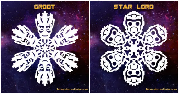 Make your own Guardians of the Galaxy Paper Snowflakes