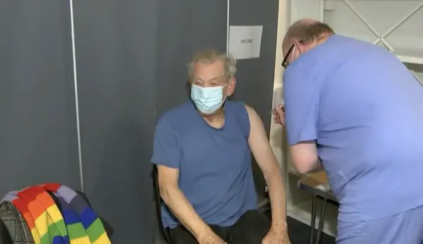 Sir Ian McKellen Gets First Round of Pfizer COVID-19 Vaccine