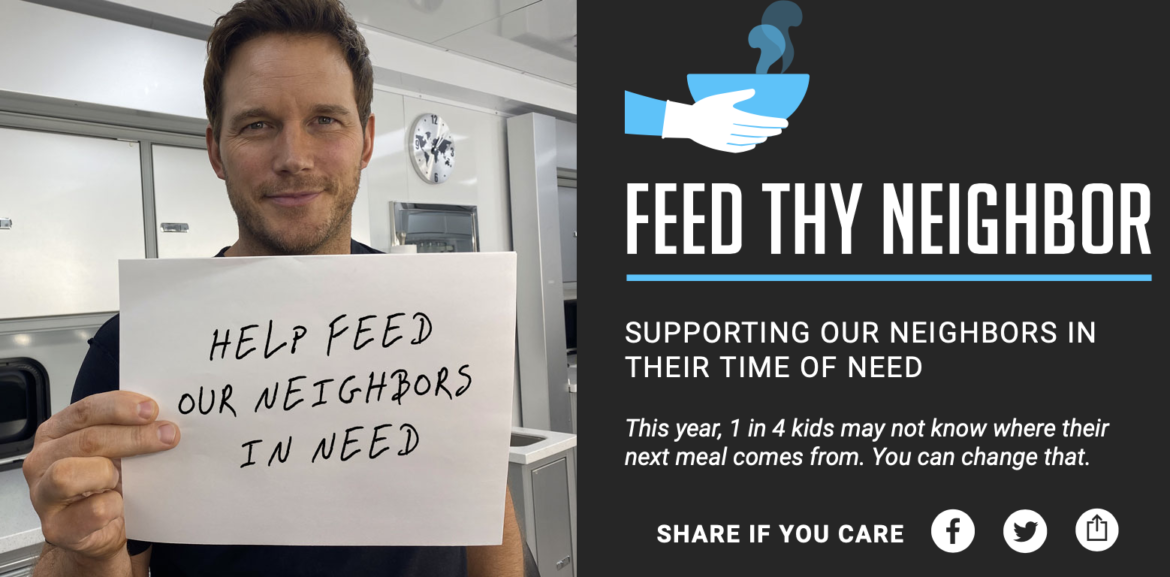 Chris Pratt is Matching Donations for the ‘Feed Thy Neighbor’ Campaign