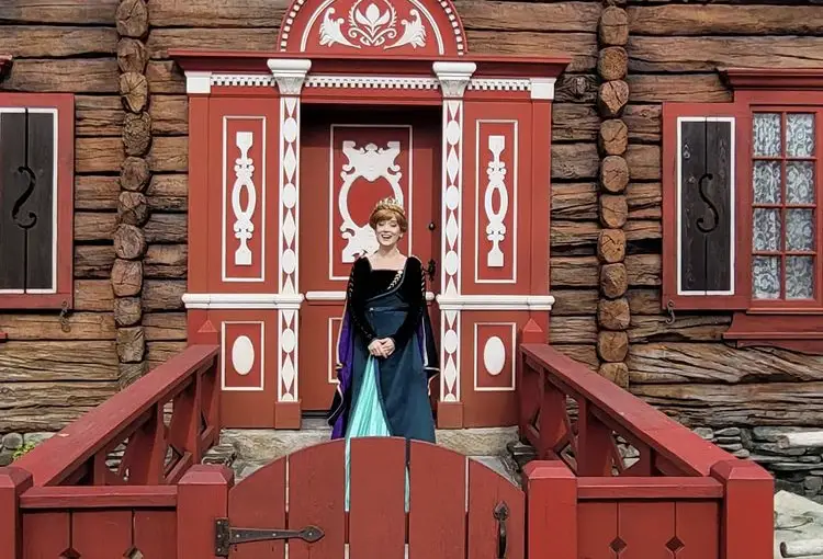 Anna is Greeting Guests in Epcot’s Norway Pavilion