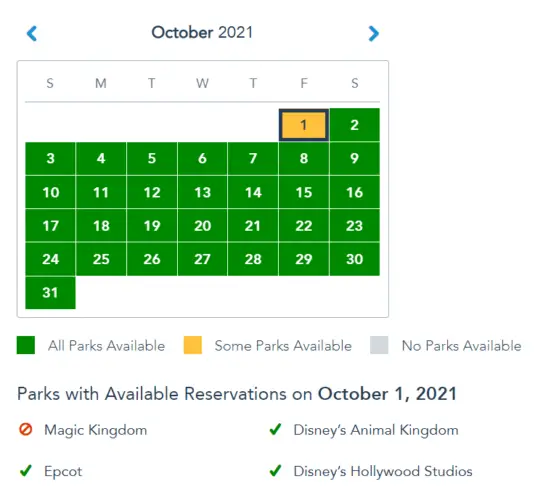 Disney World 50th Anniversary Park Passes are now fully booked