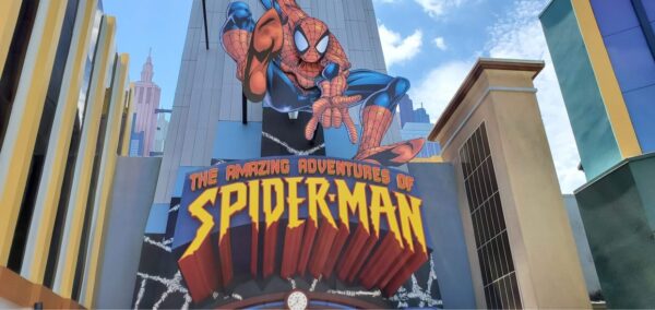 Spider-Man at Universal entrance 