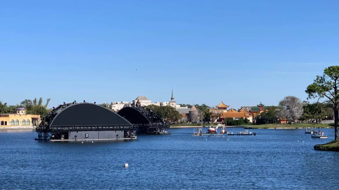 Work continues on Epcot’s Harmonious barges