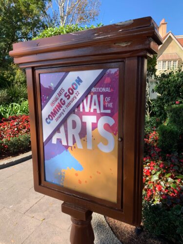 Festival of the Arts Decor is up now in Epcot