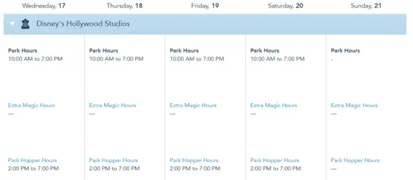 Disney World Park Hours Released through the 3rd week of March