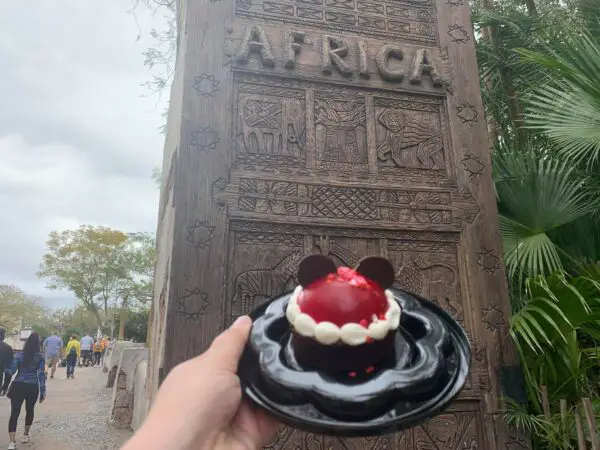 Valentine’s Brownie with Mousse Dome available for a Limited Time in Animal Kingdom!