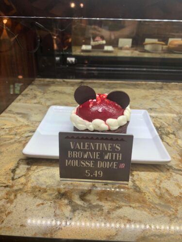 Valentine’s Brownie with Mousse Dome available for a Limited Time in Animal Kingdom!