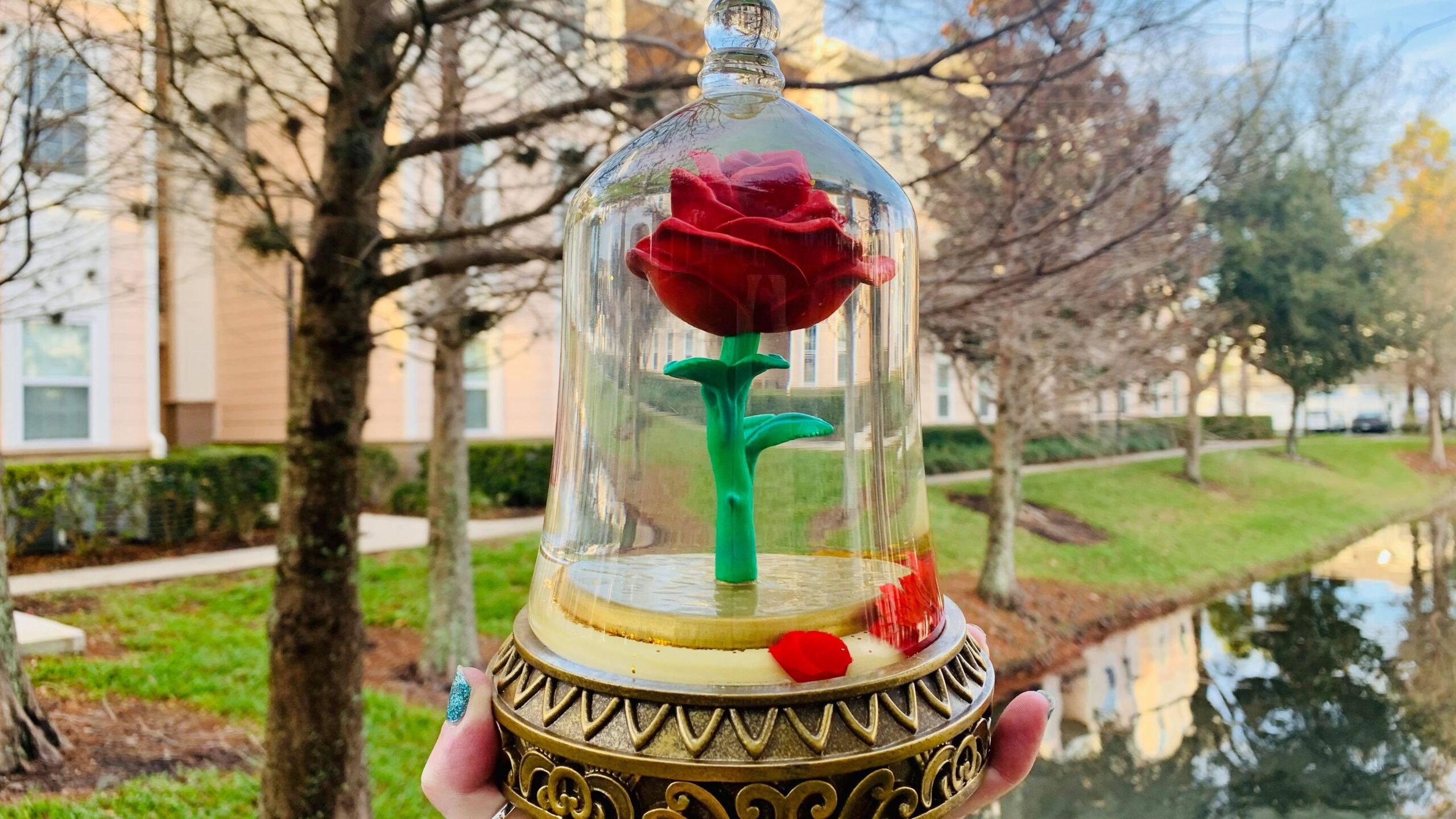 Enchanted Rose Snow Globe