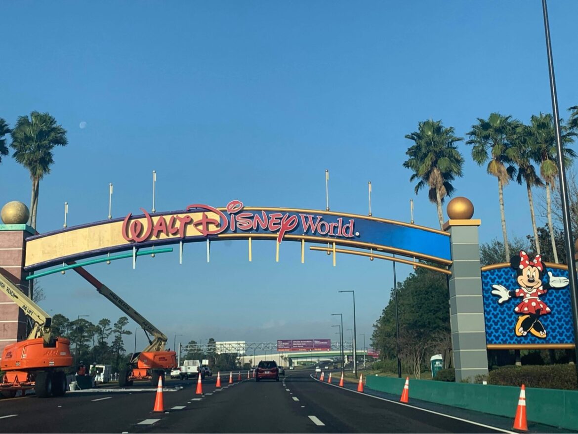 Walt Disney World sign refurbishment is underway