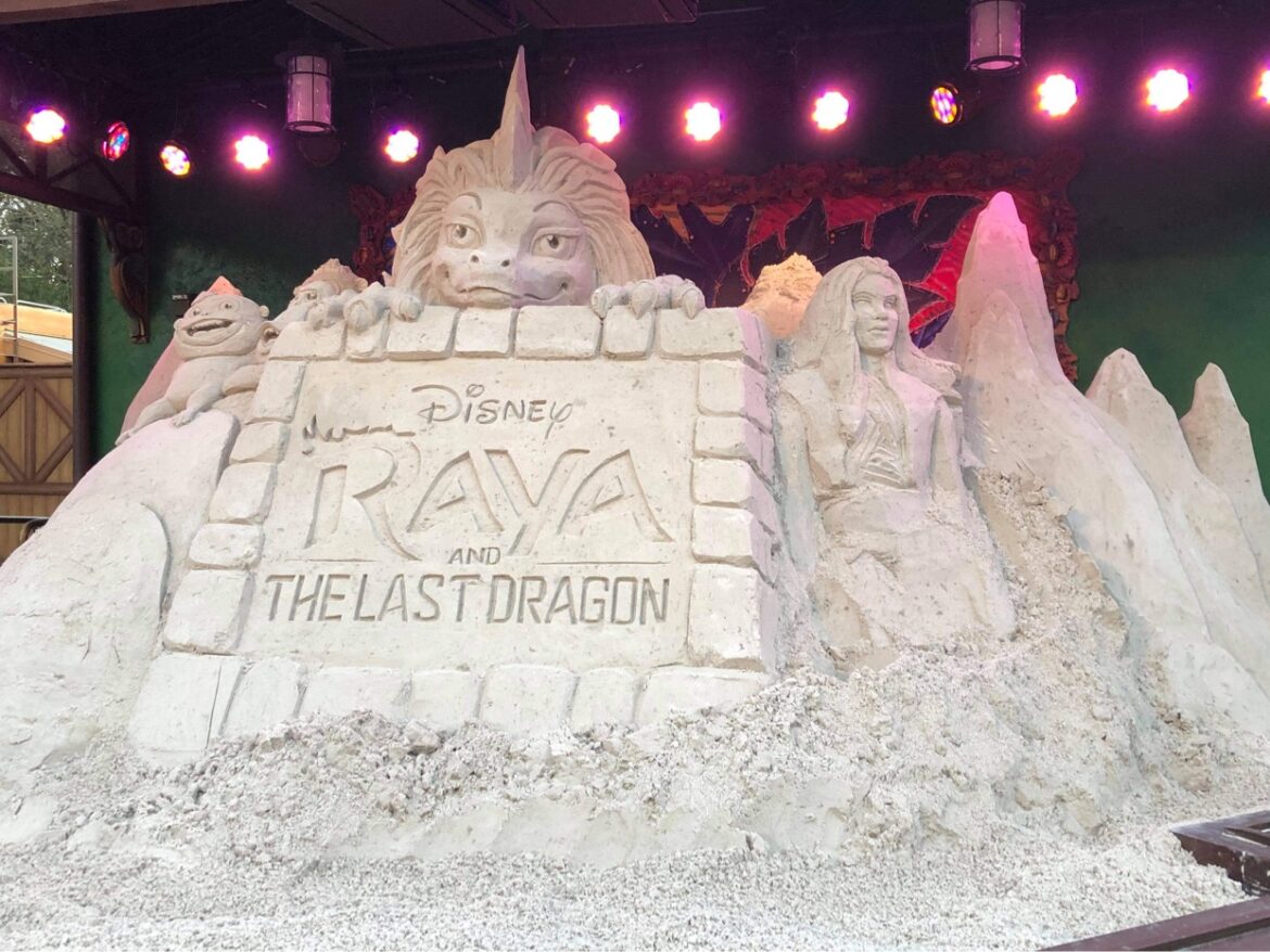 Raya and the Last Dragon Sand Art created in Disney’s Animal Kingdom