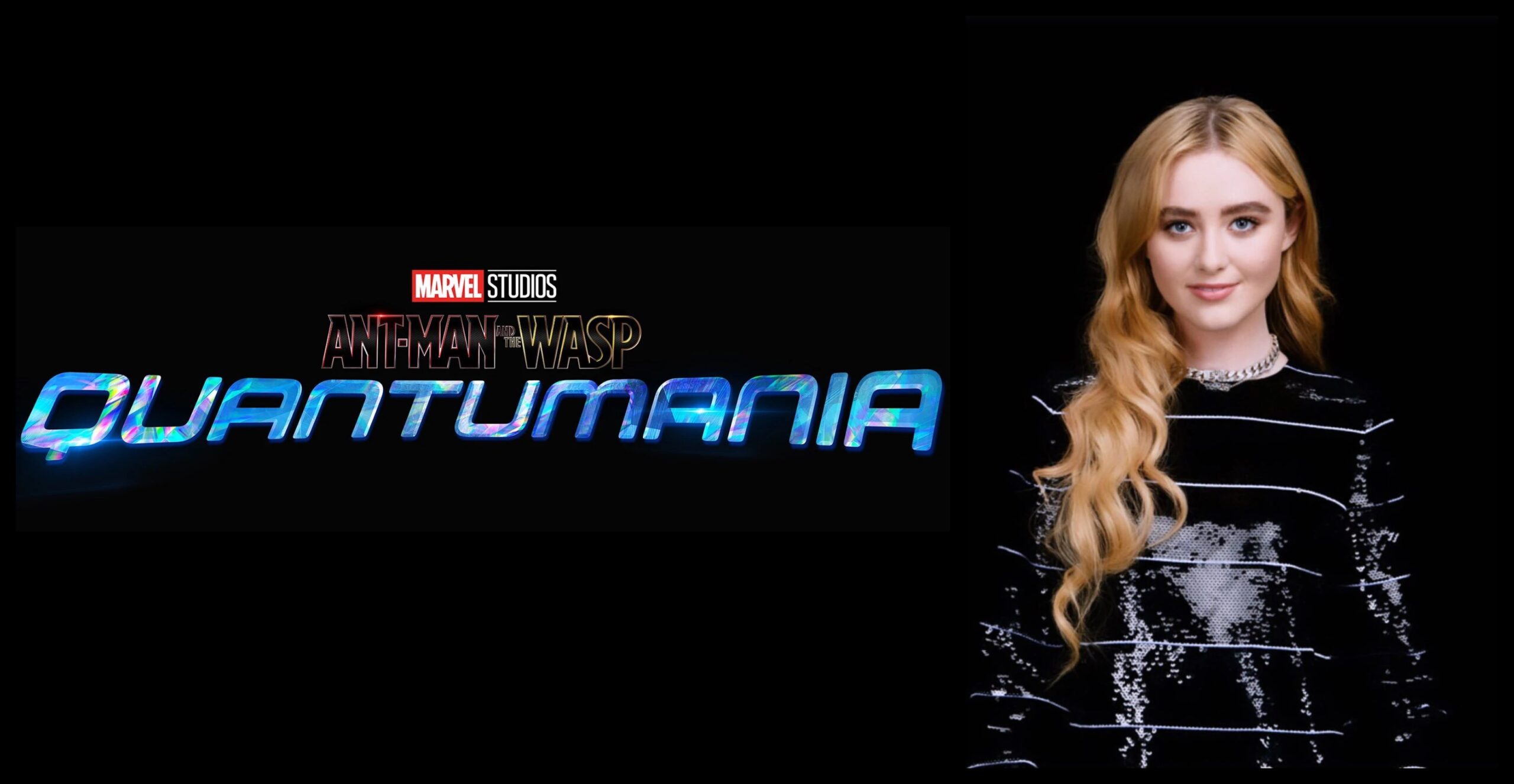 Ant-Man and the Wasp: Quantumania Logo and Kathryn Newton, who will play Cassie Lang