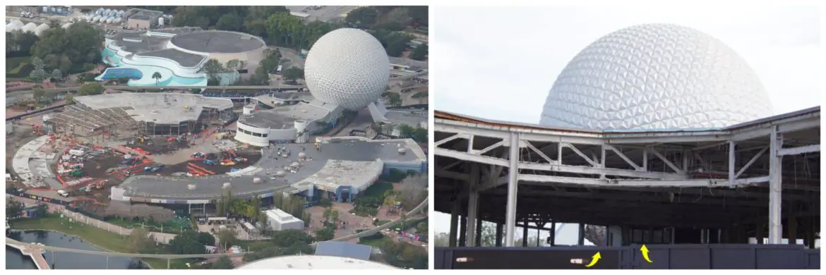 Aerial look at the construction in Epcot’s Innoventions West
