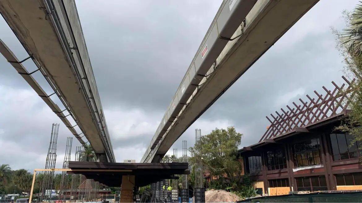 Construction continues at Disney’s Polynesian Resort Monorail Station
