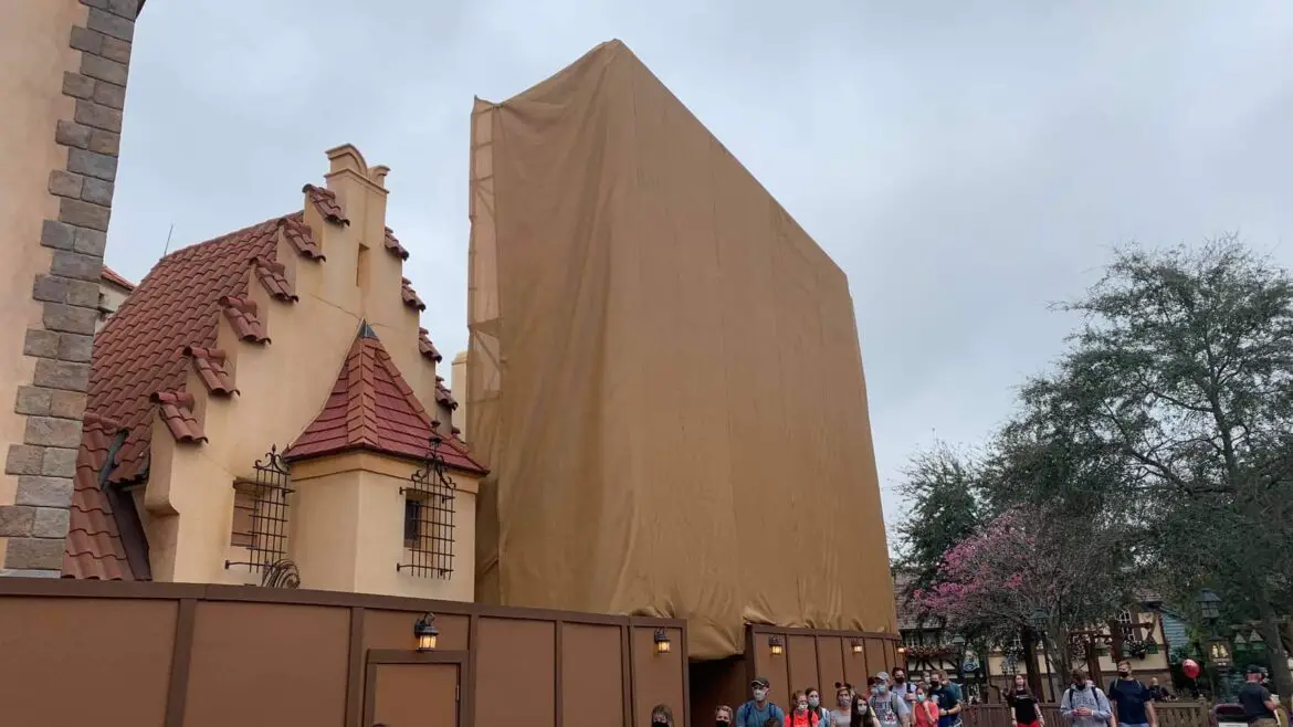 Scrims Added to Peter Pan’s Flight in the Magic Kingdom for exterior refurbishment