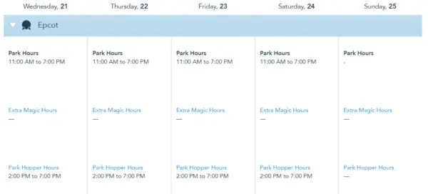 Disney World Operating Hours have been released through April 24th