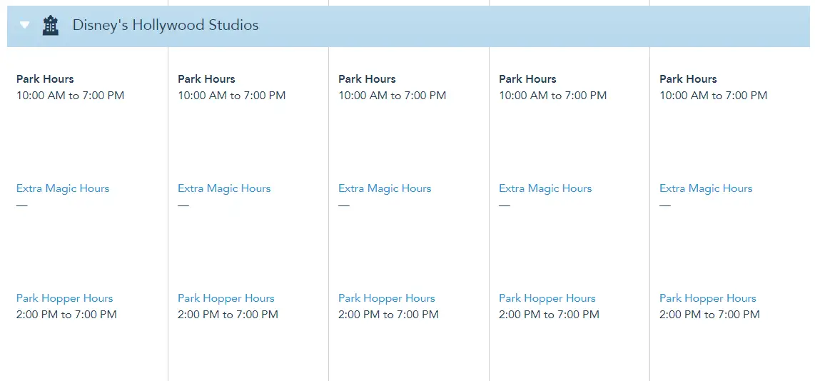 Disney World Theme park hours released through May 8th