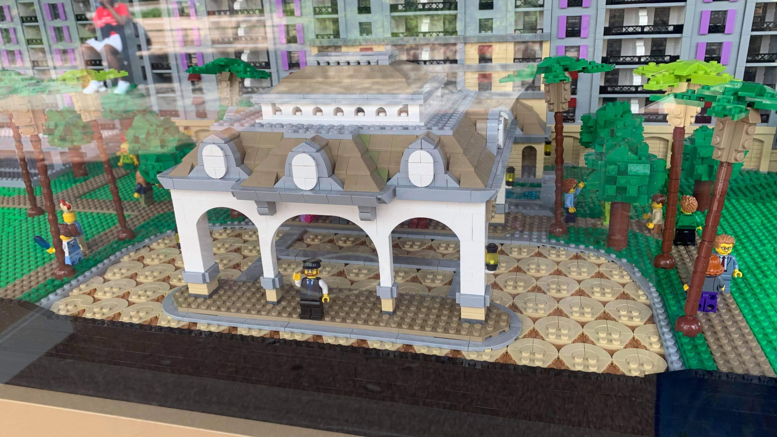 Disney’s Riviera Resort LEGO model on display in Disney Springs