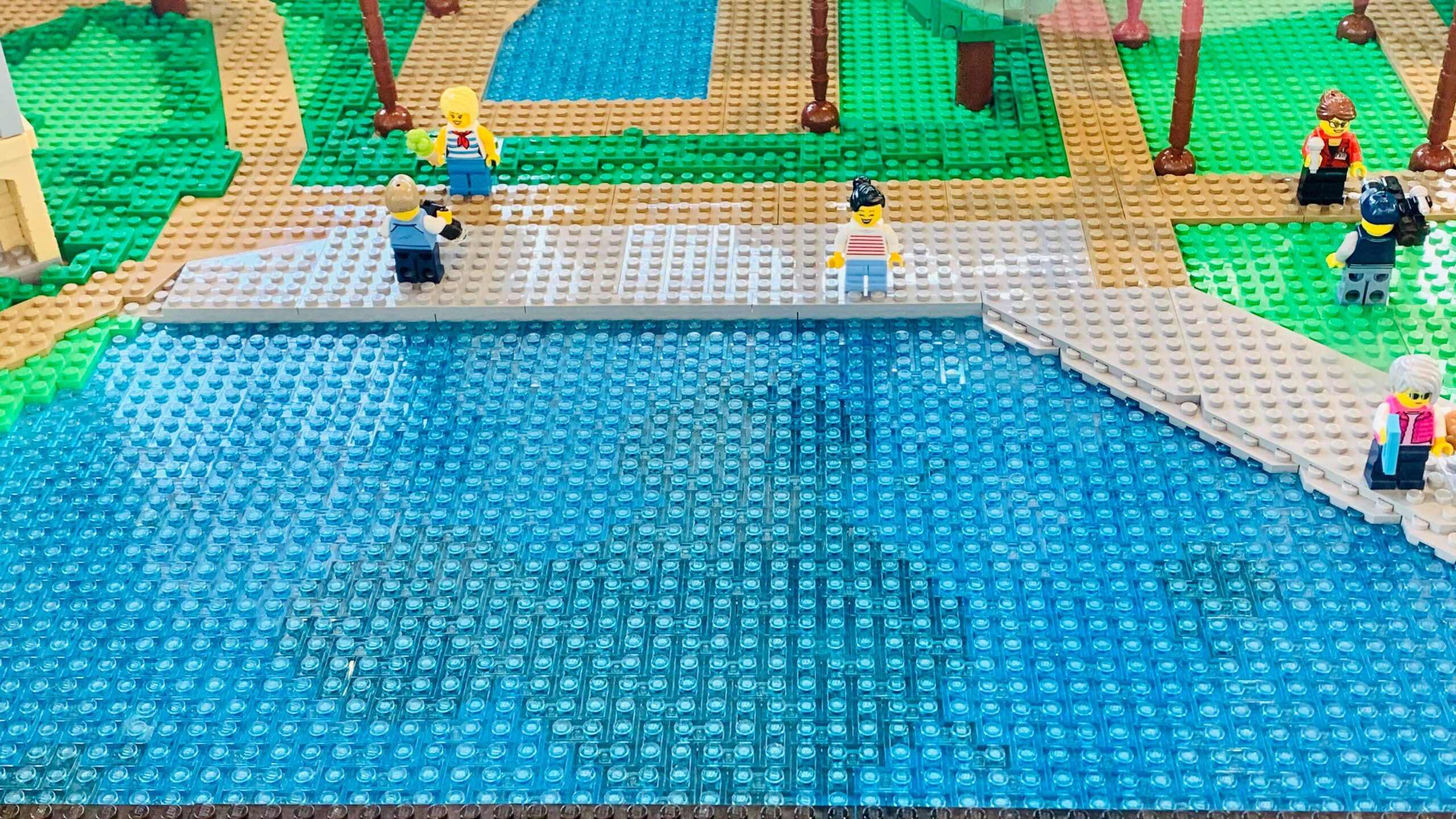 Disney’s Riviera Resort LEGO model on display in Disney Springs
