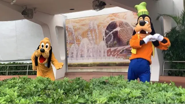 Goofy And Pluto Join Mickey And Minnie Greeting Guests In Epcot