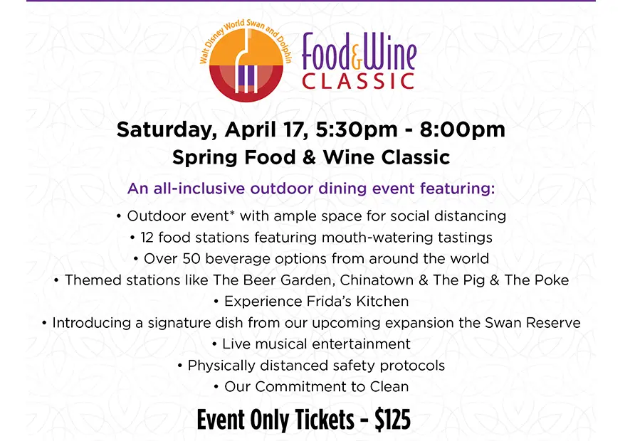 Walt Disney World Swan and Dolphin Announce Spring Food & Wine Classic!
