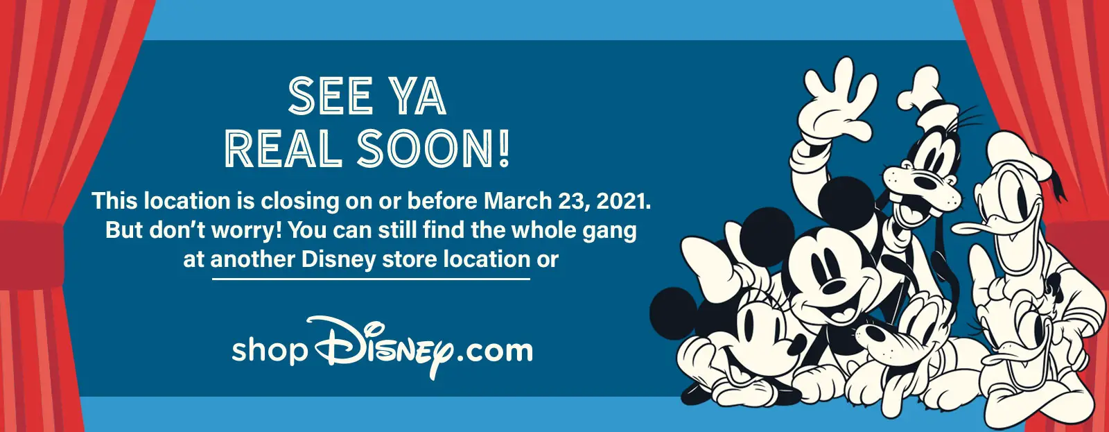 How to determine if the Disney Store near you is closing.