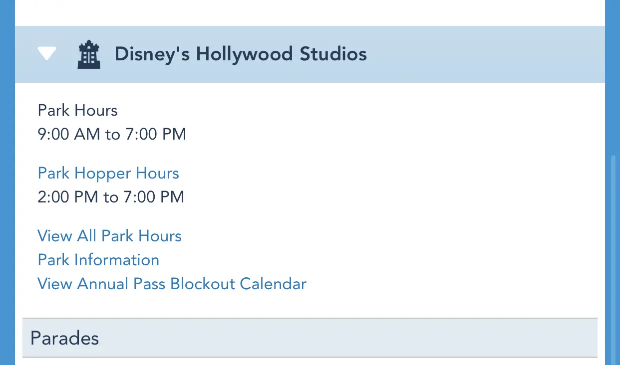 Disney World Park Hours now available through June 12th