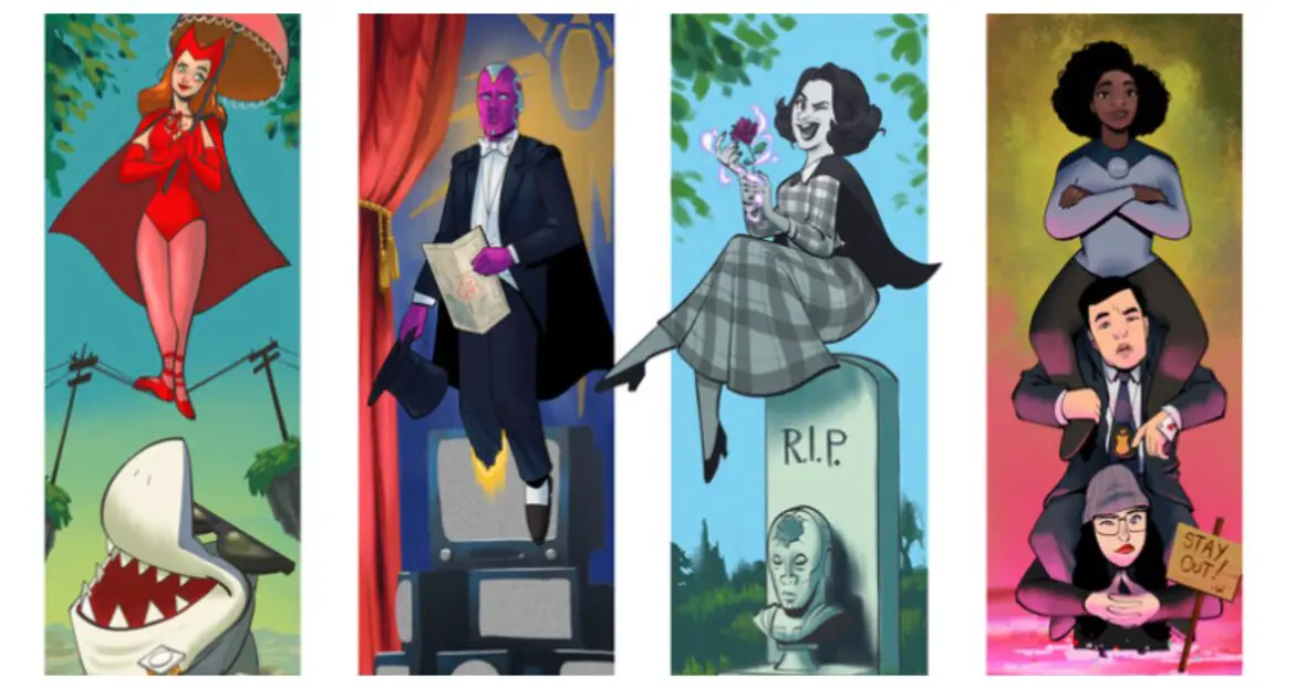 Disney Park and Marvel Fans Will Love this ‘WandaVision’ and ‘The Haunted Mansion’ Crossover Print