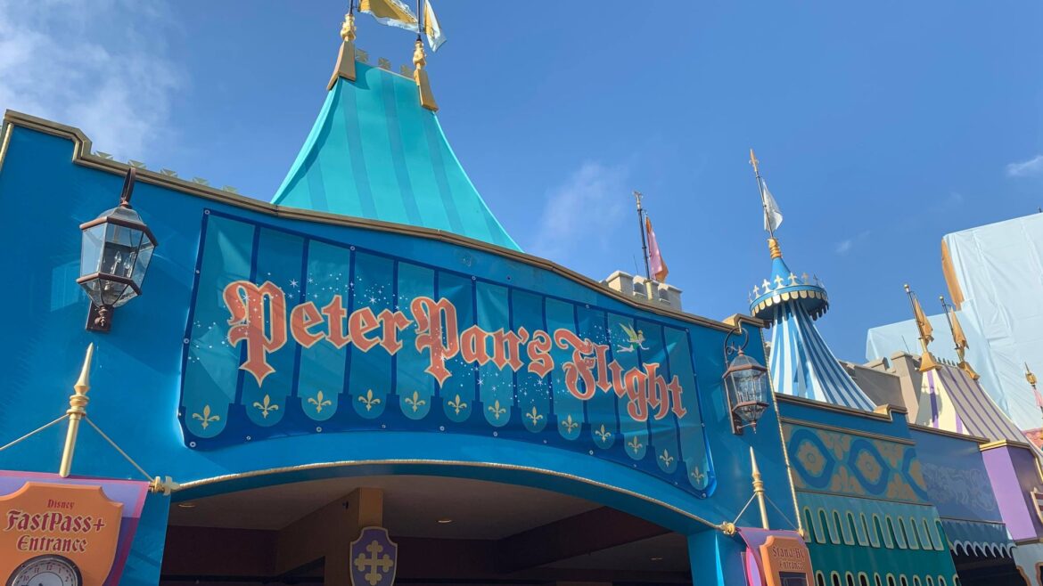 Peter Pan’s Flight Sign Replaced with Temporary Banner During Refurbishment