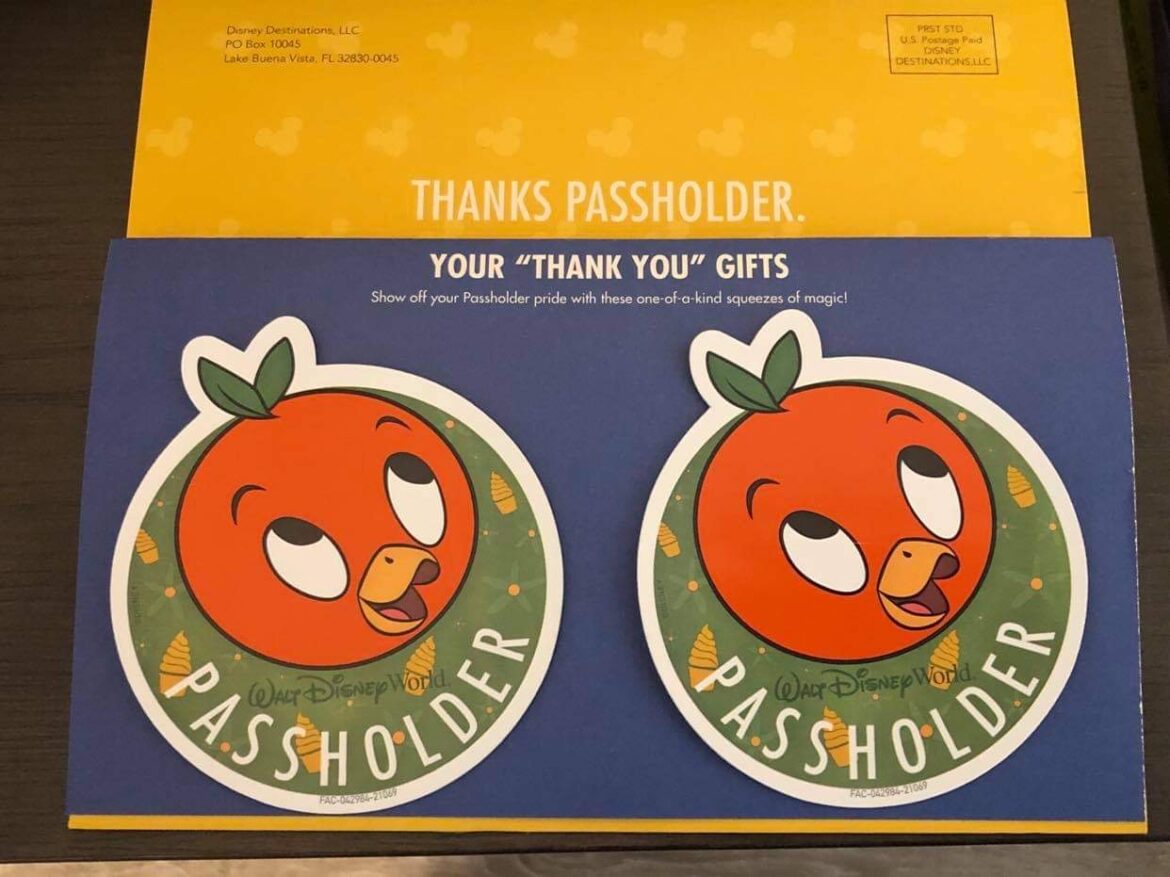 Disney World Annual Passholders receiving Orange Bird Magnets by mail