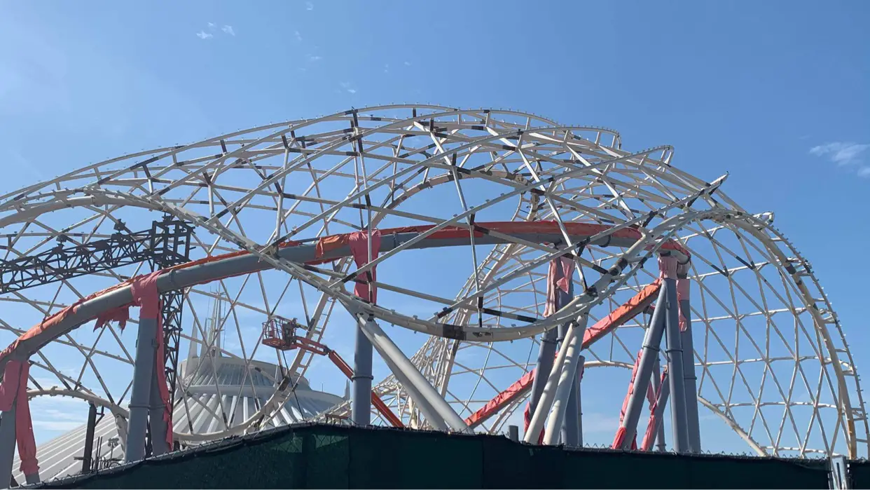Work continues on Tron Lightcycle Run Construction